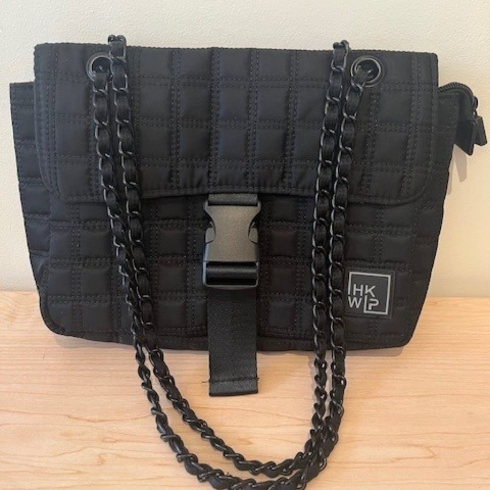 IHKWIP Quilted Flap Convertible Bag with Chain